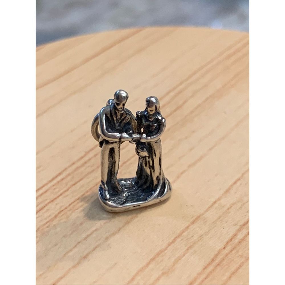 Bride and Groom Sterling Silver Jewelry Charm